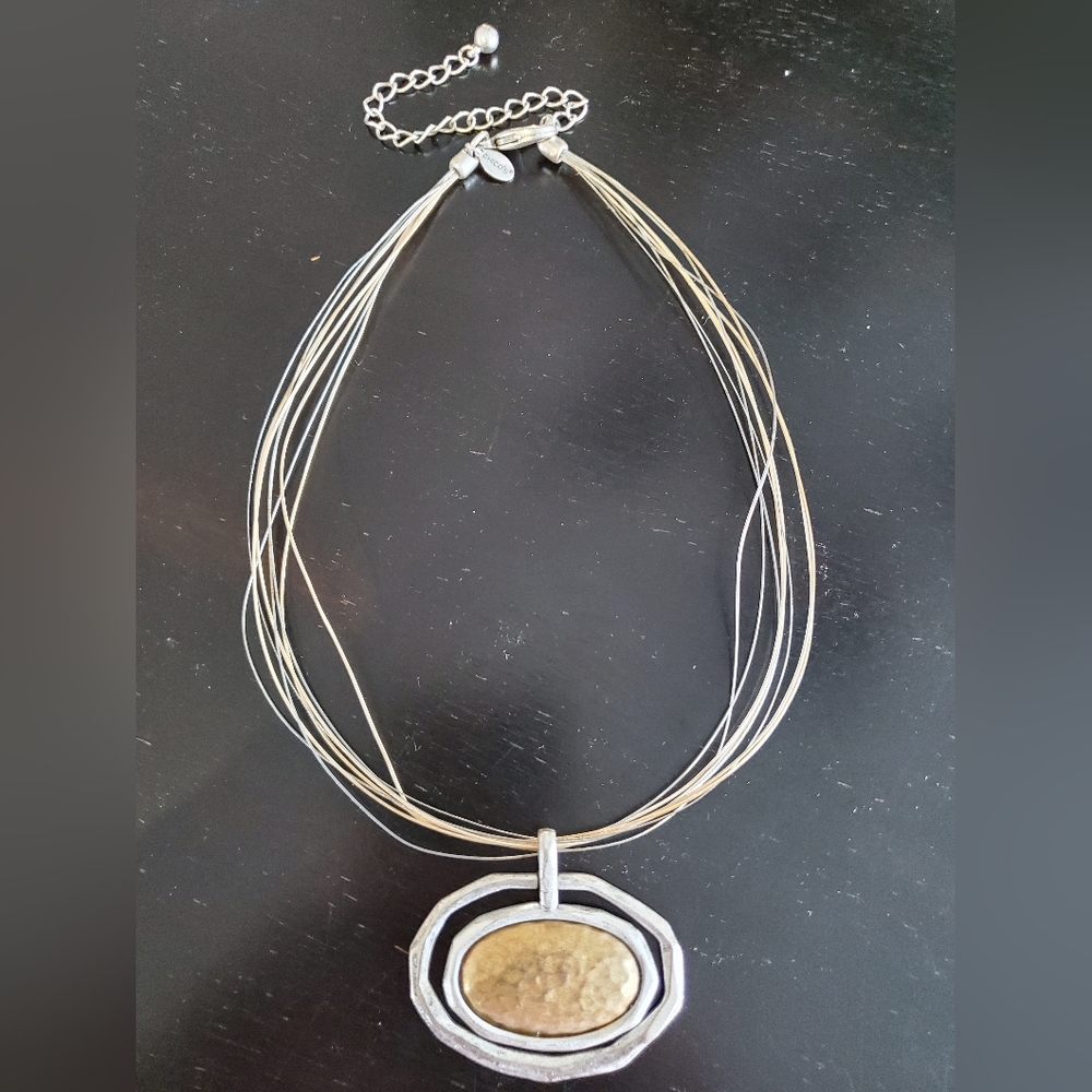 Vintage Chicos Mixed-Metal Hammered Necklace - Picture 10 of 10